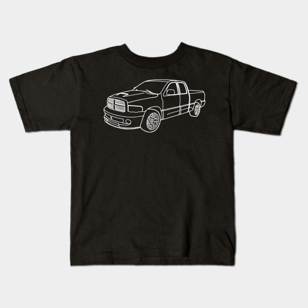 Dodge RAM SRT10 white outline Kids T-Shirt by mfz